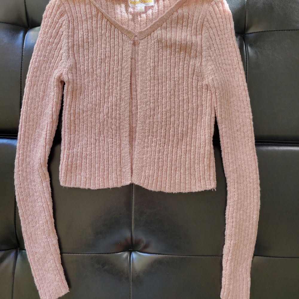 Pink Ribbed Women's Sweater - Picture 7 of 7